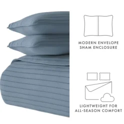 Kirkland's Home Stitched Stripes 3-Pc. King Quilt Set- Quilts