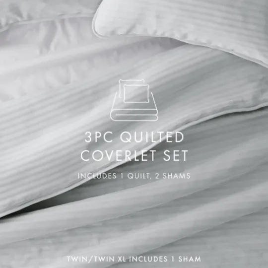 Kirkland's Home Stitched Stripes 2-Pc. Twin Quilt Set- Quilts