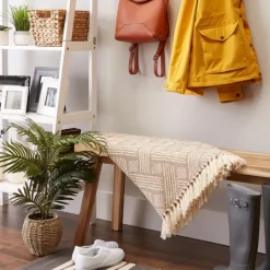 Kirkland's Home Stone Basket Weave Throw- Blankets & Throws