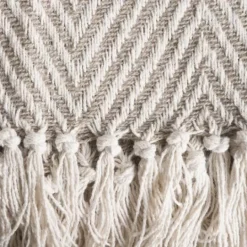Kirkland's Home Stone Chevron And Fringe Throw- Blankets & Throws