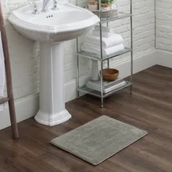 Kirkland's Home Stone Plush Reversible Cotton Bath Mat, 34 In.- Bathroom Rugs