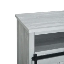 Kirkland's Home Stone Sliding Barn Door Highboy Tv Stand- Tv Stands & Media Consoles