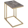 Kirkland's Home Stone Top Gold C-Frame Accent Table- Accent & End Tables
