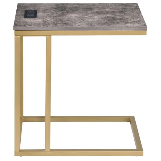 Kirkland's Home Stone Top Gold C-Frame Accent Table- Accent & End Tables