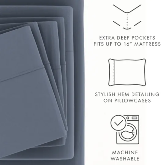 Kirkland's Home Stone Ultra Soft 4-Pc. Twin Xl Sheet Set- Bed Sheets