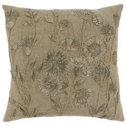 Kirkland's Home Stone Wash Embroidered Blossom Throw Pillow- Pillows