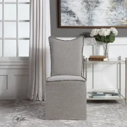 Kirkland's Home Stonewash Fringe Slipcover Dining Chairs, Set Of 2- Dining Chairs