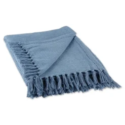 Kirkland's Home Stonewash Ribbed Fringe Throw- Blankets & Throws