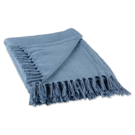 Kirkland's Home Stonewash Ribbed Fringe Throw- Blankets & Throws