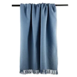 Kirkland's Home Stonewash Ribbed Fringe Throw- Blankets & Throws