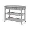Kirkland's Home Storm Sonoma Stainless Steel Top Kitchen Cart- Kitchen Islands & Bar Carts