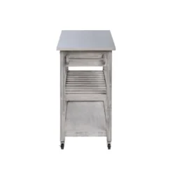 Kirkland's Home Storm Sonoma Stainless Steel Top Kitchen Cart- Kitchen Islands & Bar Carts