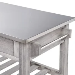 Kirkland's Home Storm Sonoma Stainless Steel Top Kitchen Cart- Kitchen Islands & Bar Carts