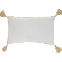 Kirkland's Home Stripe Diamond Tassels Cotton Lumbar Pillow- Pillows