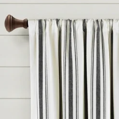 Kirkland's Home Stripe Farmhouse Curtain Panel Set, 63 In.- Curtains & Drapes