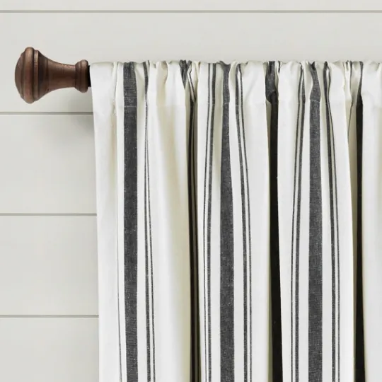Kirkland's Home Stripe Farmhouse Curtain Panel Set, 63 In.- Curtains & Drapes