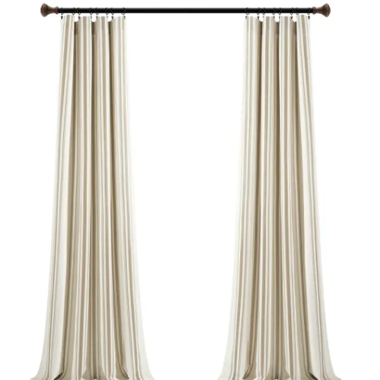 Kirkland's Home Stripe Farmhouse Curtain Panel Set, 95 In.- Curtains & Drapes