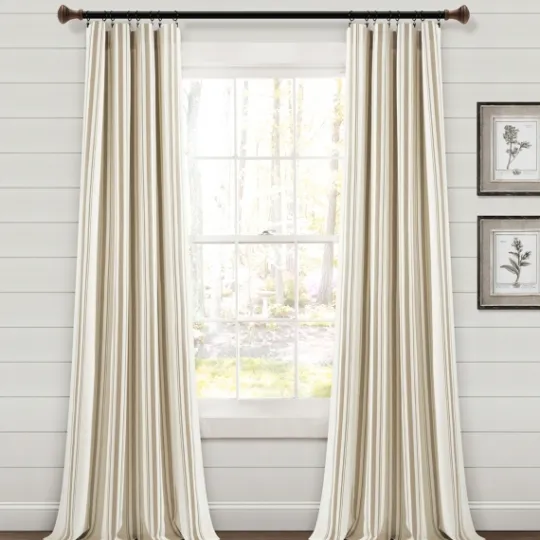 Kirkland's Home Stripe Farmhouse Curtain Panel Set, 95 In.- Curtains & Drapes