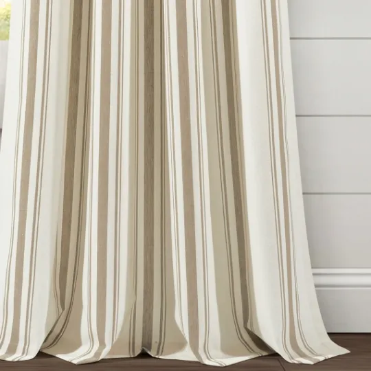 Kirkland's Home Stripe Farmhouse Curtain Panel Set, 95 In.- Curtains & Drapes