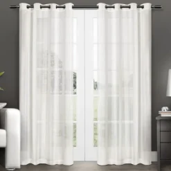 Kirkland's Home Stripe Sheer Curtain Panel Set, 96 In.- Curtains & Drapes