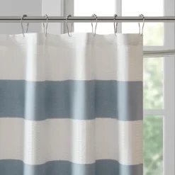 Kirkland's Home Stripe Waffle Weave Shower Curtain- Shower Curtains