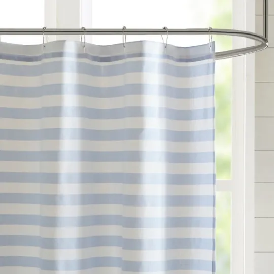 Kirkland's Home Stripe Woven Yarn Dyed Shower Curtain- Shower Curtains