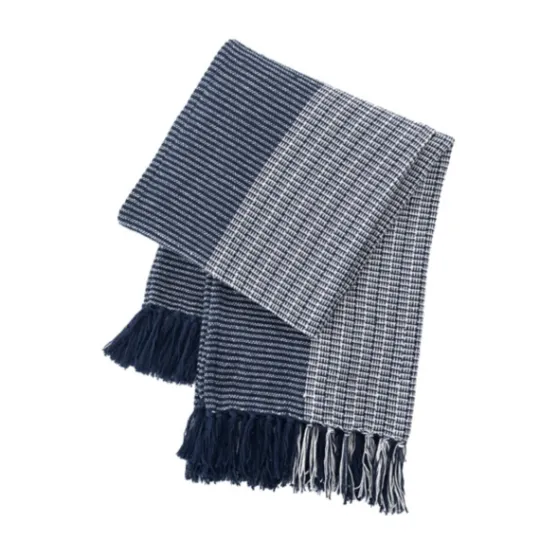 Kirkland's Home Striped Color Block Cotton Throw- Blankets & Throws