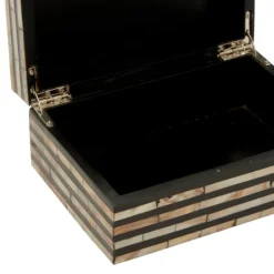 Kirkland's Home Striped Mother Of Pearl Shell Wood Boxes, Set Of 2- Baskets & Boxes