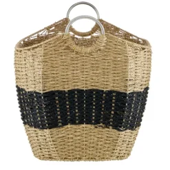 Kirkland's Home Striped Natural Seagrass Basket- Baskets & Boxes