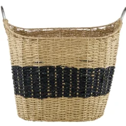 Kirkland's Home Striped Natural Seagrass Basket- Baskets & Boxes