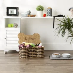 Kirkland's Home Striped Woven Bone Shaped Basket, 17 In.- Baskets & Boxes