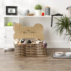Kirkland's Home Striped Woven Bone Shaped Basket, 24 In.- Baskets & Boxes