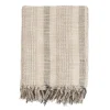 Kirkland's Home Stripes And Fringe Cream Throw Blanket- Blankets & Throws