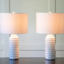 Kirkland's Home Studded Ceramic Table Lamps, Set Of 2- Table Lamps