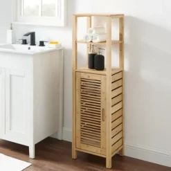 Kirkland's Home Sumter Bamboo Shelves And Cabinet- Bathroom Furniture