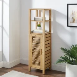 Kirkland's Home Sumter Bamboo Shelves And Cabinet- Bathroom Furniture
