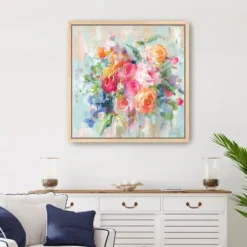 Kirkland's Home Sun Drenched Bouquet Framed Canvas Art Print- Canvas Art