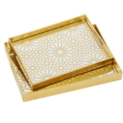 Kirkland's Home Sun Star 2-Pc. Mirrored Tray Set- Decorative Trays