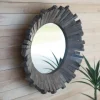 Kirkland's Home Sunburst Destressed Recycled Wood Framed Mirror- Framed Mirrors