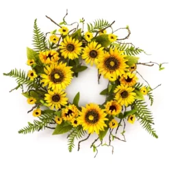 Kirkland's Home Sunflower And Fern Wreath- Wreaths