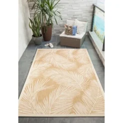 Kirkland's Home Sunlight Palm Leaves Outdoor Area Rug, 6X9- Outdoor Rugs