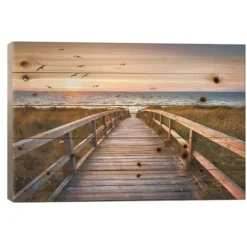 Kirkland's Home Sunset At Dune Beach Wood Art Print- Wall Plaques