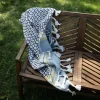 Kirkland's Home Sunshine Diamond Pattern Outdoor Throw Blanket- Blankets & Throws