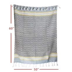 Kirkland's Home Sunshine Diamond Pattern Outdoor Throw Blanket- Blankets & Throws