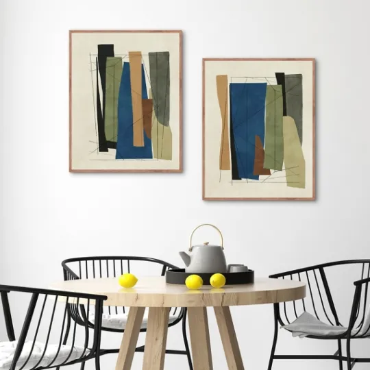 Kirkland's Home Synch Abstract 2-Pc. Framed Canvas Art Set- Framed Art