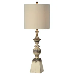 Kirkland's Home Tall Distressed Cream Table Lamps, Set Of 2- Table Lamps