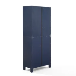 Kirkland's Home Tall Navy Triangle 4-Door Wood Cabinet- Cabinets & Sideboards