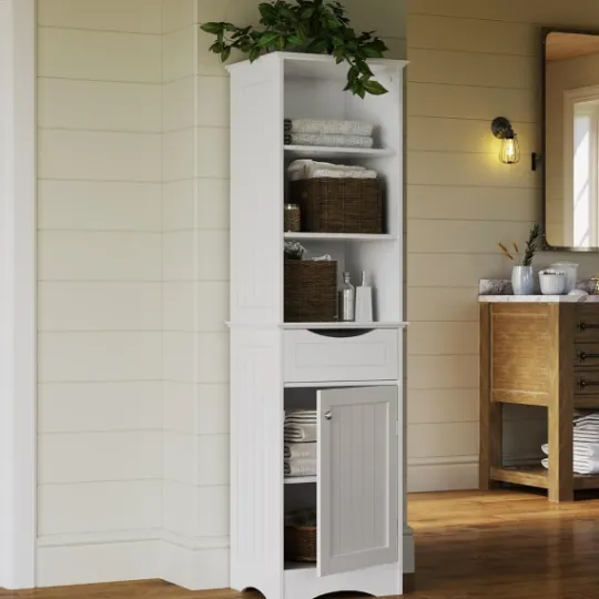 Kirkland's Home Tall Open Shelves Cabinet- Cabinets & Sideboards