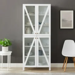 Kirkland's Home Tall Triangle 4-Door Wood Cabinet- Cabinets & Sideboards