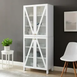 Kirkland's Home Tall Triangle 4-Door Wood Cabinet- Cabinets & Sideboards